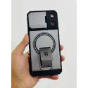 Premium Camera Lens Protector Mag Armor Slide Shield Magnetic Kickstand Case For iPhone