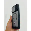 Premium Camera Lens Protector Mag Armor Slide Shield Magnetic Kickstand Case For iPhone