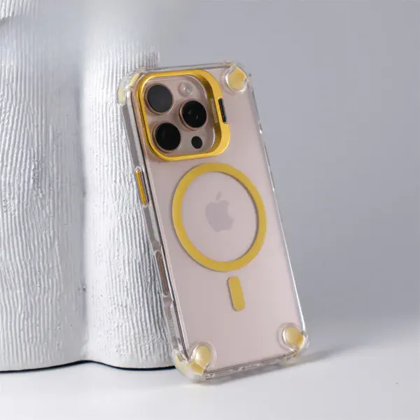 Transparent Acrylic Airbag Anti-knock Flip Camera Stand Holder Magsafe Case For iPhone