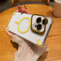 Transparent Acrylic Airbag Anti-knock Flip Camera Stand Holder Magsafe Case For iPhone