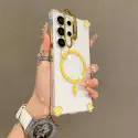 Transparent Acrylic Airbag Anti-knock Flip Camera Stand Holder Magsafe Case for Samsung Galaxy