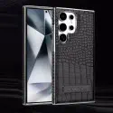 Crocodile leather magnetic charging suitable Kickstad Case For Samsung Galaxy  S25 Ultra  S24 Ultra  S23 Ultra
