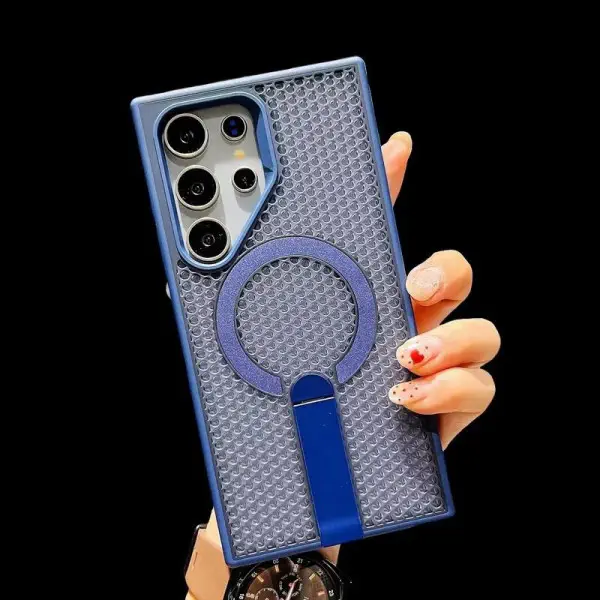 Heat Dissipation Mesh Bracket Cooling For Magsafe Armor Magnetic Wireless Charge Phone Case For Samsung Galaxy Ultra Series