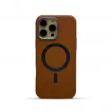 Metal Camera Frame Strong Magnetic PU Leather Case For iPhone 