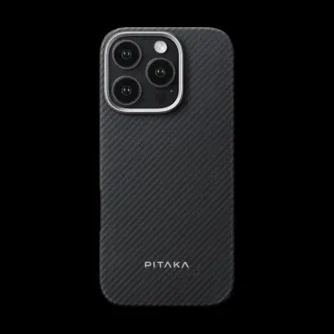Pitaka Classic Ultra-Slim Case for iPhone 16 Pro Max / 16 Pro -Black/Grey (Twill)