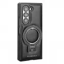 Luxury Leather Ring Holder Case for Samsung Z Fold 6/5/4 – Shockproof & Wireless Charging Compatible