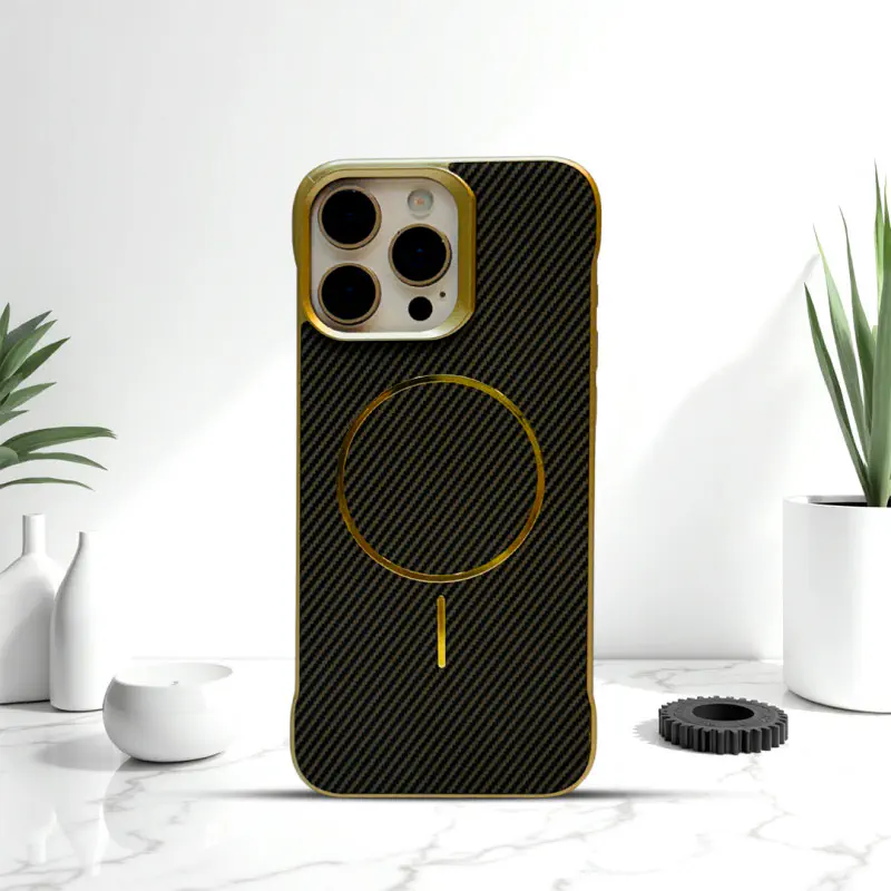 Luxury Frameless Magsafe Supported Carbon Fiber Case For Iphone