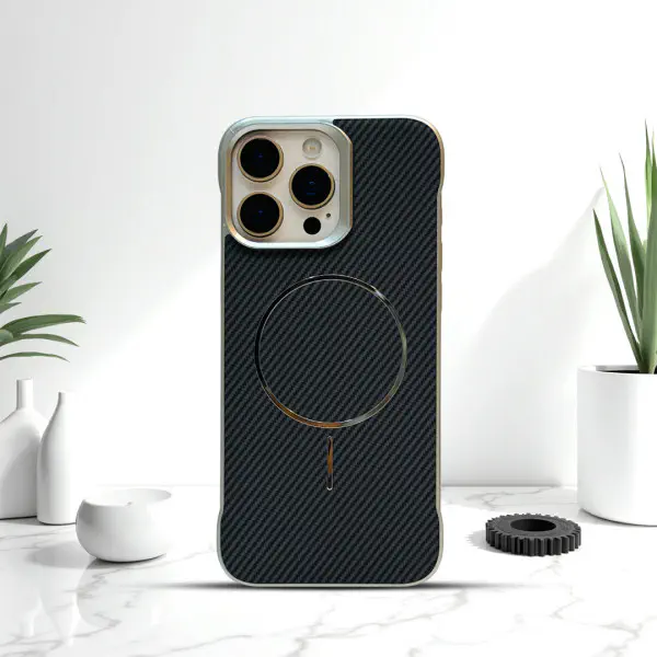 Luxury Frameless Magsafe Supported Carbon Fiber Case For Iphone
