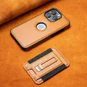 Wallet Card Slot Magnetic Leather Case For iPhone Holder Hollow Logo Back Cover