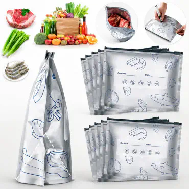 10 Pcs Aluminum foil Freezer Bags