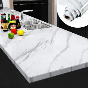 Marble Kitchen Waterproof And Oil Proof Sticker White