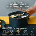 Spice box 4- Section Spice Storage with Spoons