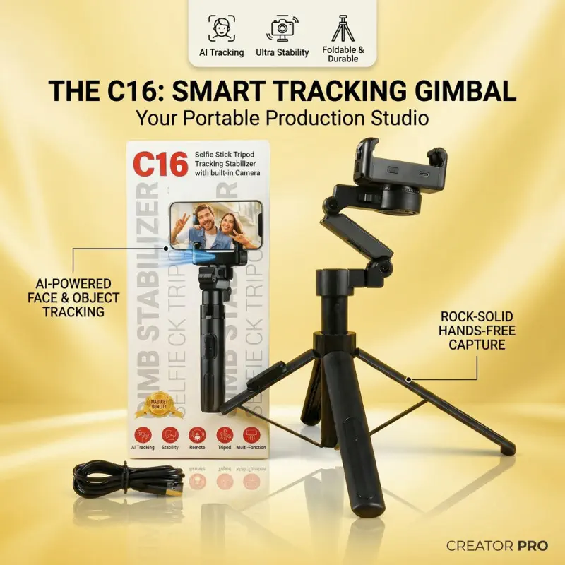 C16 AI Face Tracking Motorized Selfie Stick Tripod