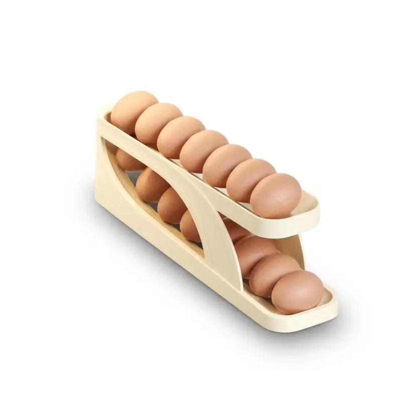 Double Layer Automatic Roll Down Egg Rack Holder