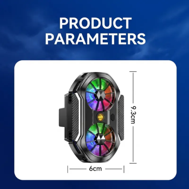 FS06 RGB Dual Turbo Mobile Cooler Gaming Semiconductor Phone Cooling Fan