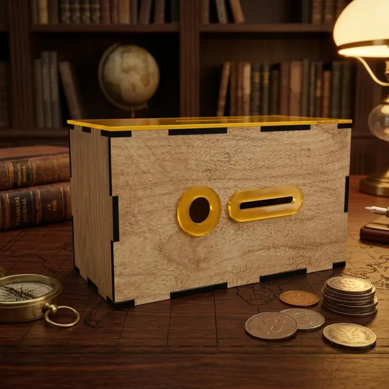 Premium Wooden Money Saving Big Box (150,000 Taka Target) – Smart Piggy Bank