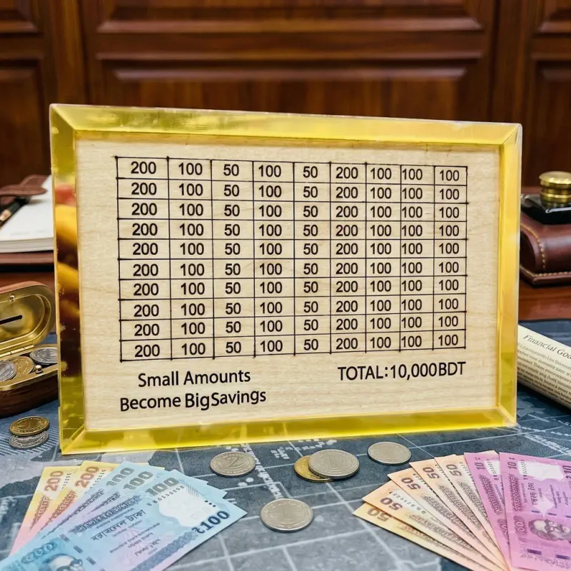 Premium Wooden Money Saving Big Box (150,000 Taka Target) – Smart Piggy Bank
