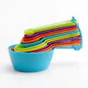 Kitchen Baking Measuring Spoon Set of 12 Pieces, Colorful Plastic Measuring Cups and Spoons with Scale for Flour and Seasonings
