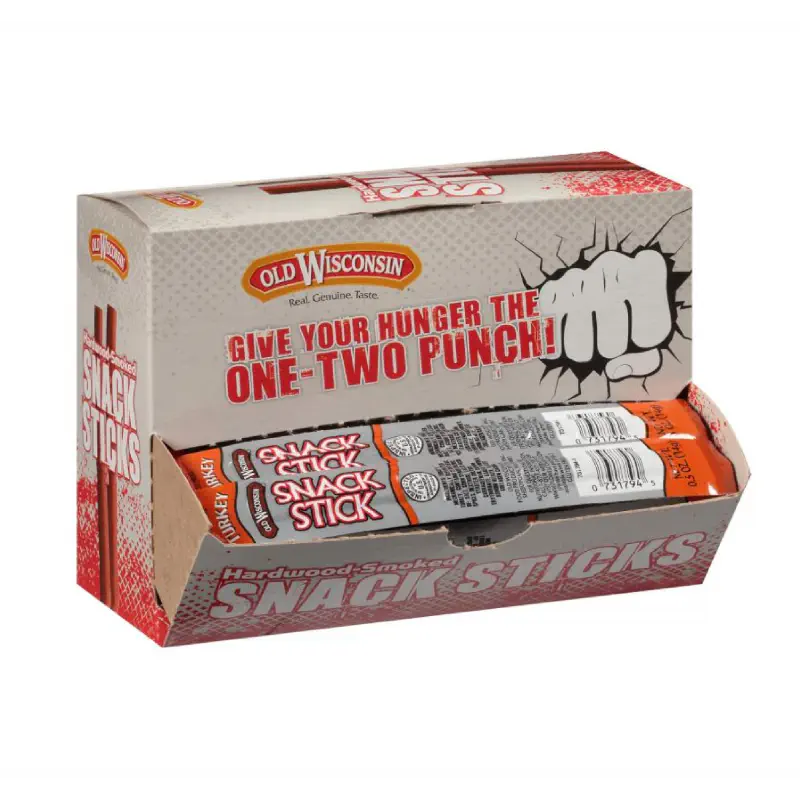 Old Wisconsin Naturally Smoked Turkey Snack Sticks – 42 Pack Value Box