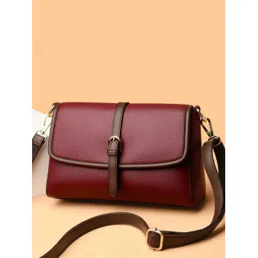 Trim Crossbody Maroon color