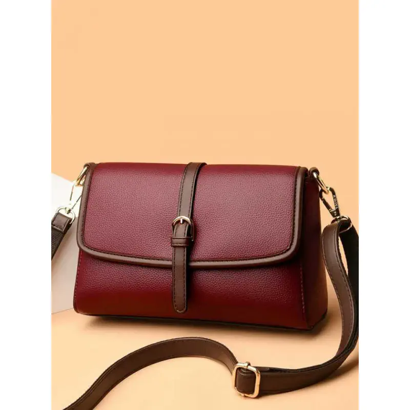 Trim Crossbody Maroon color